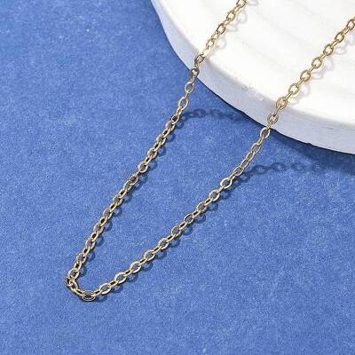 Ion Plating(IP) Trendy Unisex 304 Stainless Steel Cable Chain Necklaces