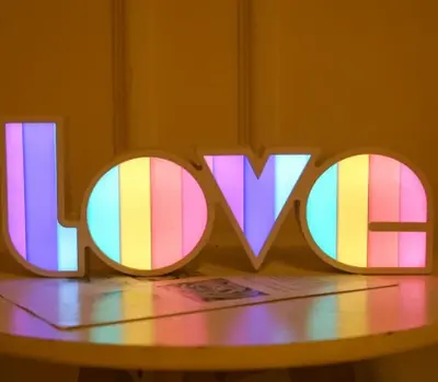 Valentines Day Decor LED LOVE Light Valentines Day Gift For Girlfriend Bithday Wedding Party Decoration Romantic Wedding Deco...