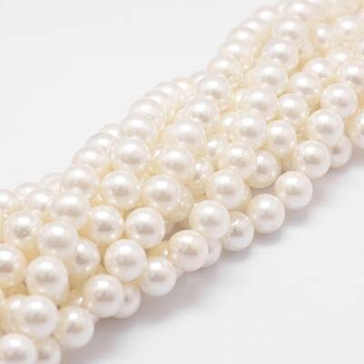 Rainbow Plated Shell Pearl Bead Strands