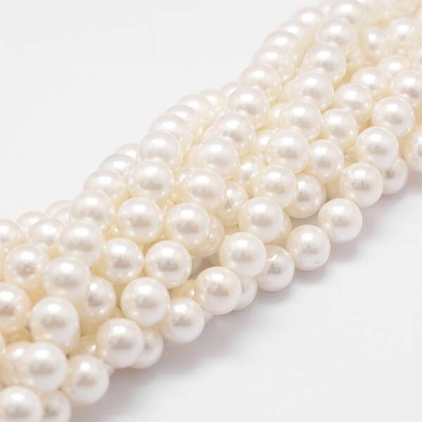 Rainbow Plated Shell Pearl Bead Strands