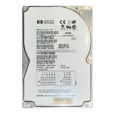 A3629-69003 HP 9.1GB Ultra WIDE SCSI 7200 3.5-inch Hard Drive
