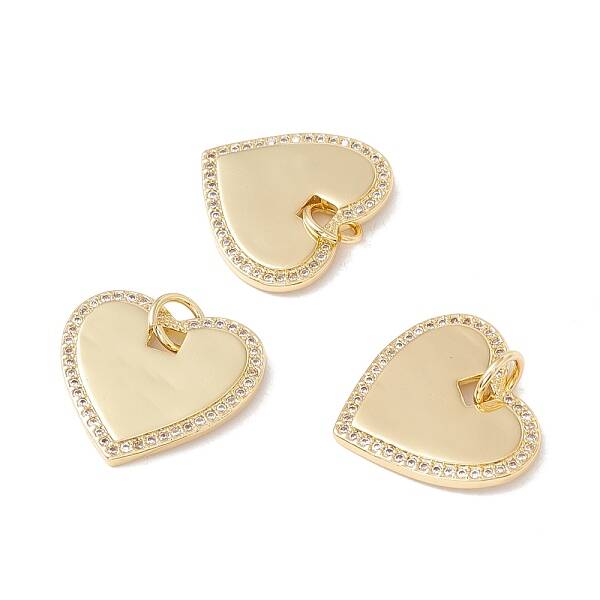 Brass Micro Pave Clear Cubic Zirconia Pendants