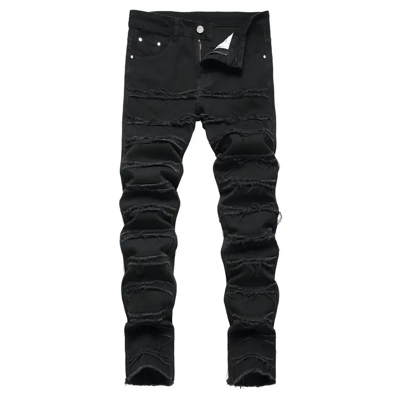 JUNBAOSS 2025 Fashion Mens Slim Fit Stretch Jeans Ripped Skinny Jeans for Men, Distressed Straight Leg Casual Comfort Flex Wa...