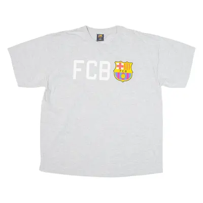 Fc Barcelona Mens Football Shirt T-Shirt Grey XL