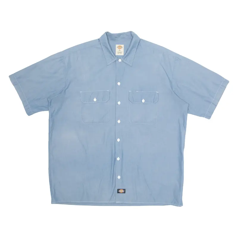 DICKIES Mens Plain Shirt Blue XL