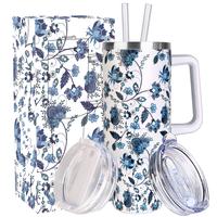 XACIOA 40 oz Tumbler with Handle and Straw Stainless Steel Insulated Tumbler Leak Proof Lid and Straw Lid Reusable Travel Mug...