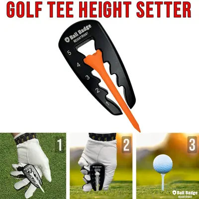 HODL 21 Ball Badge HeightRight Adjustable Golf Tee Height Tool – Precision Tee Height Setter - Golf Training Aid, Gadgets, ...