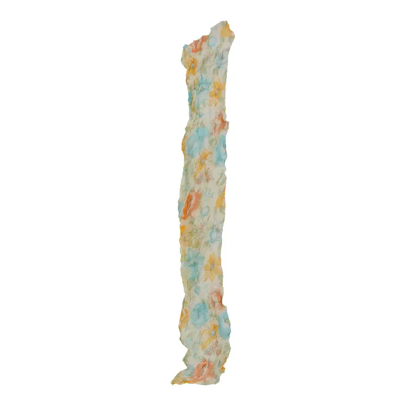 Unbranded Floral Scarf - No Size White Polyester