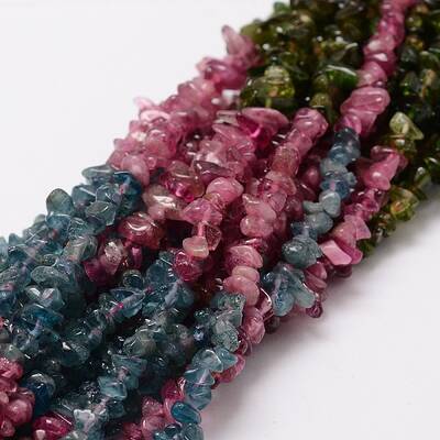 Natural Tourmaline Chip Bead Strands