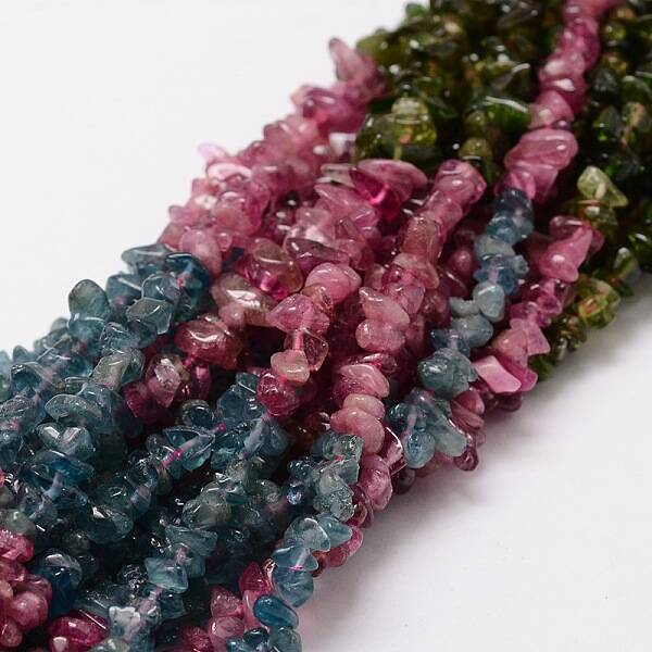 Natural Tourmaline Chip Bead Strands