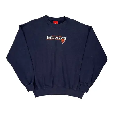 Chicago Bears Nfl Sweatshirt - Large Navy Cotton Blend