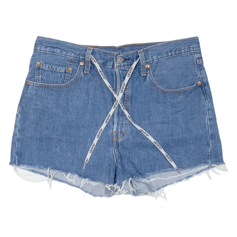 LEVI'S Cut Off 501 Womens Denim Shorts Blue M W34