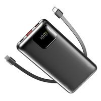 Slim 10000mAh Portable Charger, 22.5W Fast Charging Power Bank w/ Integrated Cables, 4 Outputs & 2 Inputs for iPhone, Samsung...