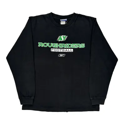 Roughriders Football Reebok Graphic Long Sleeve T-Shirt - Medium Black Cotton