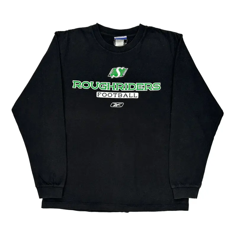 Roughriders Football Reebok Graphic Long Sleeve T-Shirt - Medium Black Cotton