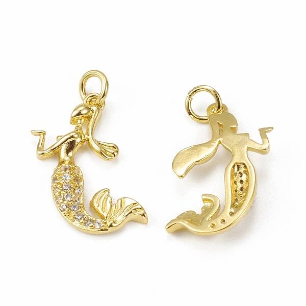 Brass Micro Pave Cubic Zirconia Pendants