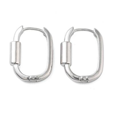 Brass Oval Hoop Earrings for Women
