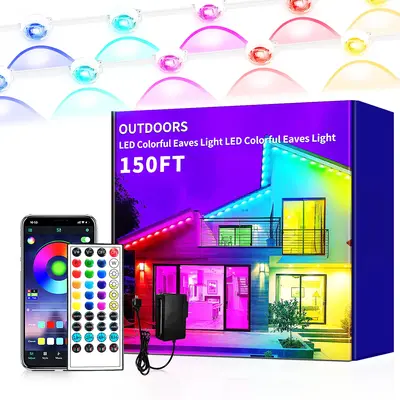 Permanent Outdoor Light,RGB Eaves Lights,DIY Scene Modes IP67 Waterproof Outdoor Under Eave Lighting,led Lights for Decor,Gar...