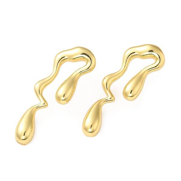 Rack Plating Brass Melting Teardro Dangle Stud Earrings for Women