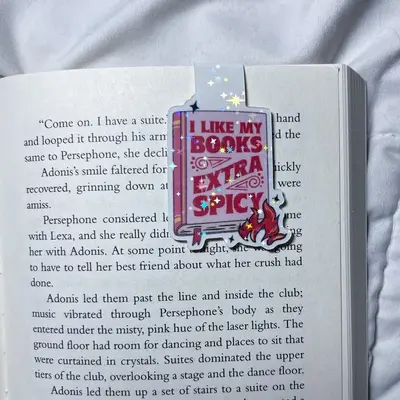 I Like My Books Spicy Holographic Bookmark
