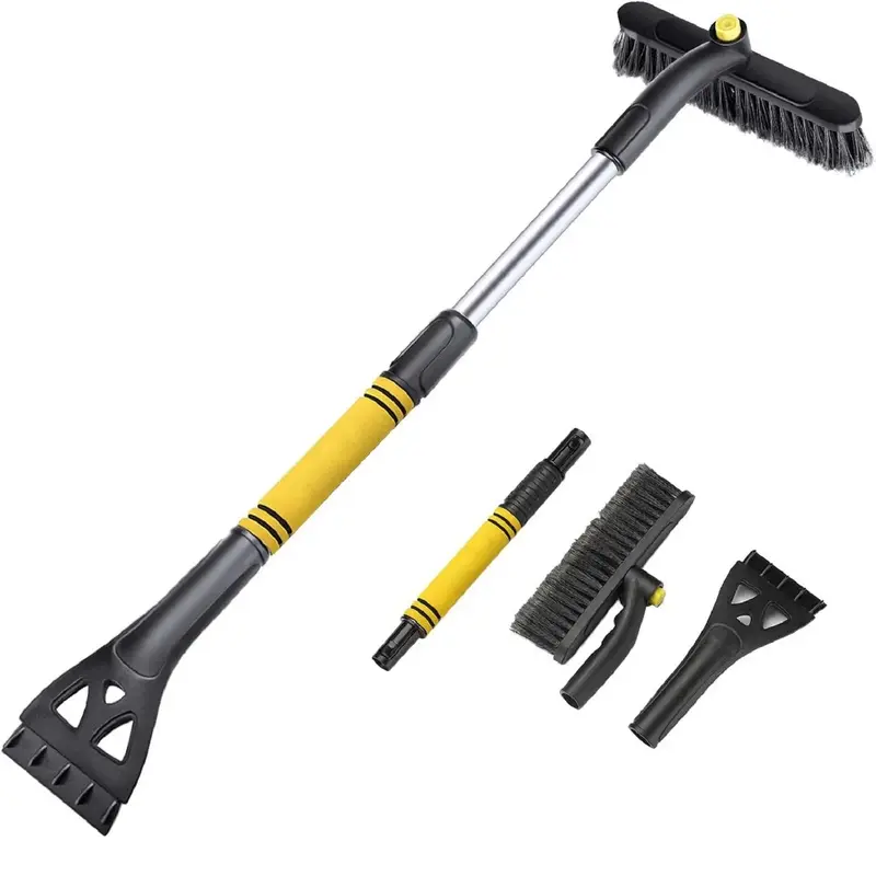 Car Cleaning Snow Brush & Ice Scrapers Set, 360 Degree Rotatable & Extendable Car Snow Removal Tool Set, Universal Car Cleani...
