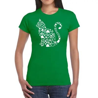 Cat Claws - Women's Word Art T-Shirt - Navy - XXX-Large