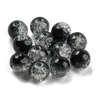 Transparent Spray Painting Crackle Glass Beads
