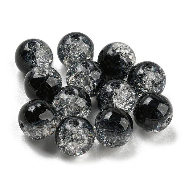 Transparent Spray Painting Crackle Glass Beads
