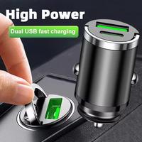 Mini Car Charger with Dual USB Ports – Compact Fast Charging Adapter for Phones, Tablets & GPS – USB-A & USB-C Ports – ...