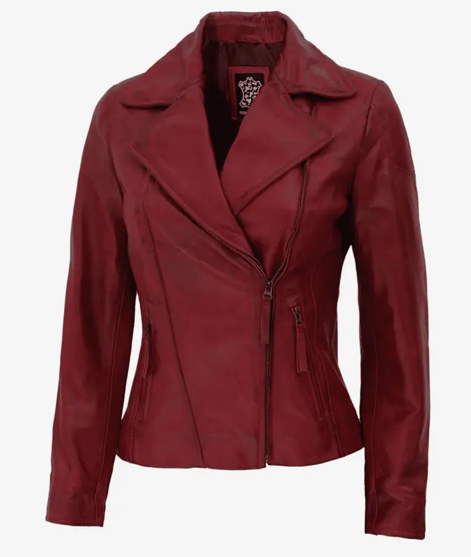 Maroon leather jacket
