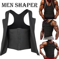 Menswear Compression Shirt Body Shaper Black Sports Sweat Sauna Solid Workout Tank Top Tight Undershirt Tummy Control Girdle ...
