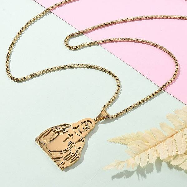 304 Stainless Steel Religion Pendant Necklaces