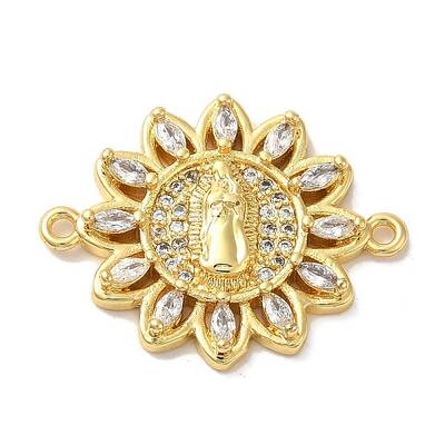 Religion Brass Pave Clear Cubic Zirconia Connector Charms