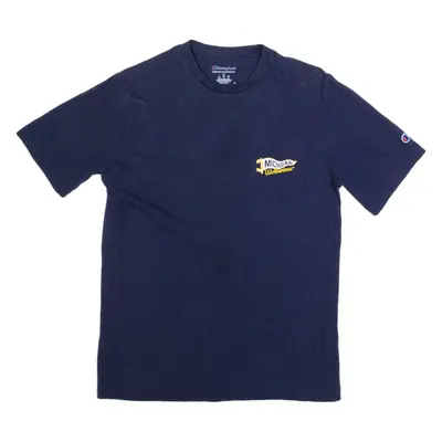 CHAMPION Michigan Wolverines Mens T-Shirt Blue USA M
