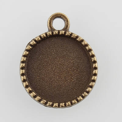 Flat Round with Tree Alloy Pendant Cabochon Settings