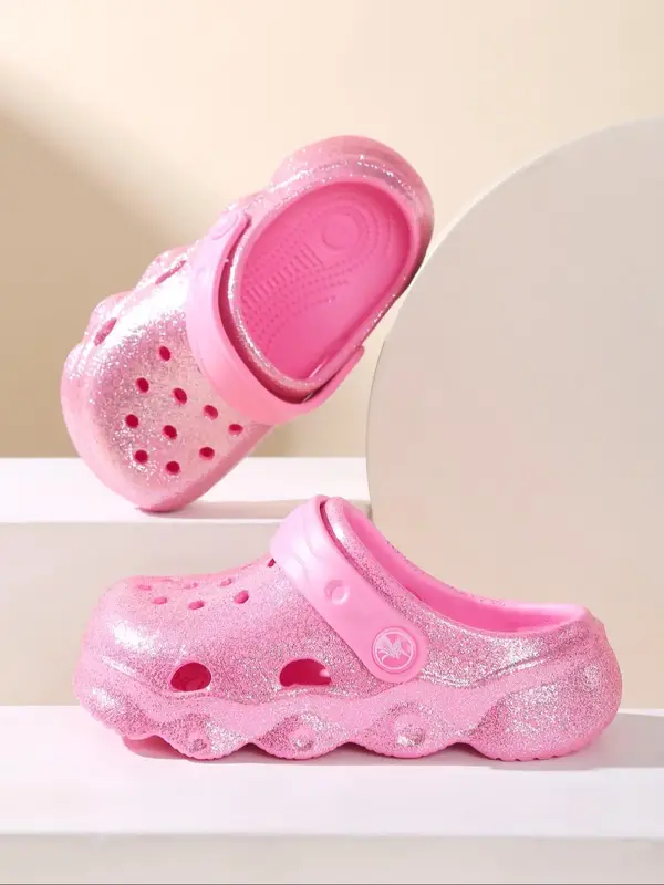 Glitter Design Lightweight Breathable Comfortable Slippers, Casual Comfortable Non-slip Beach Shoes for Girls, Lightweight Sl...