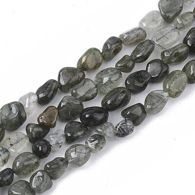 Natural Green Rutilated Quartz Beads Strands