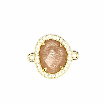 Natural Sunstone Connector Charms