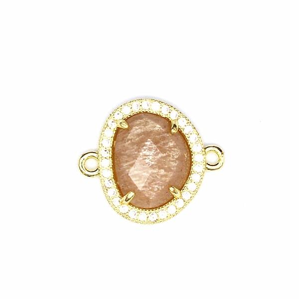 Natural Sunstone Connector Charms