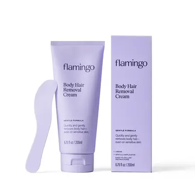 Flamingo Body Hair Removal Cream - Gentle Formula for Sensitive Skin - 200ml - Iris & Suede Scented - Safe Up to 7 Days - Inc...