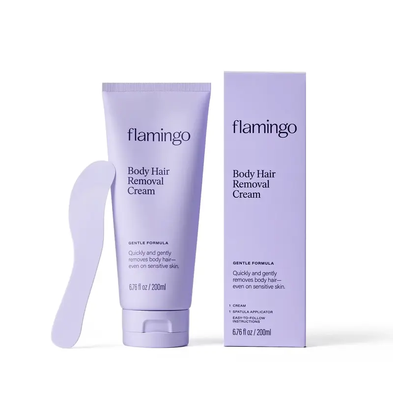 Flamingo Body Hair Removal Cream - Gentle Formula for Sensitive Skin - 200ml - Iris & Suede Scented - Safe Up to 7 Days - Inc...