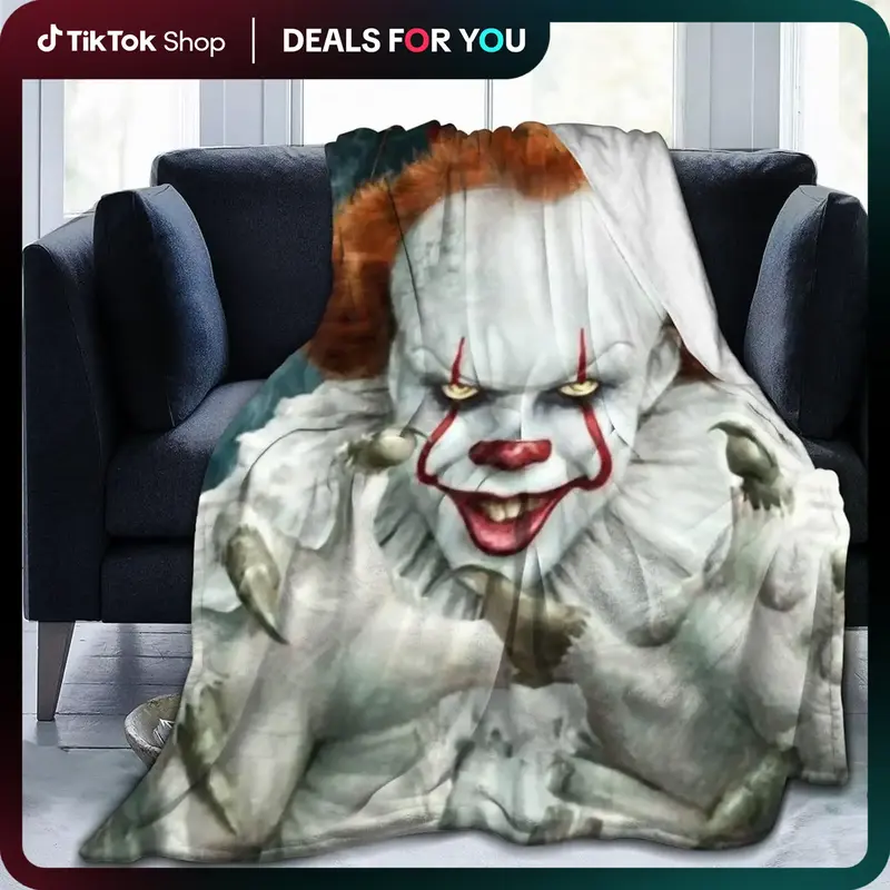 Clown Horror Luxury Throw Blanket Warm Soft Flannel Bed Blanket for Living Room Sofa Bedroom Decor Young Adults Men Women Boy...