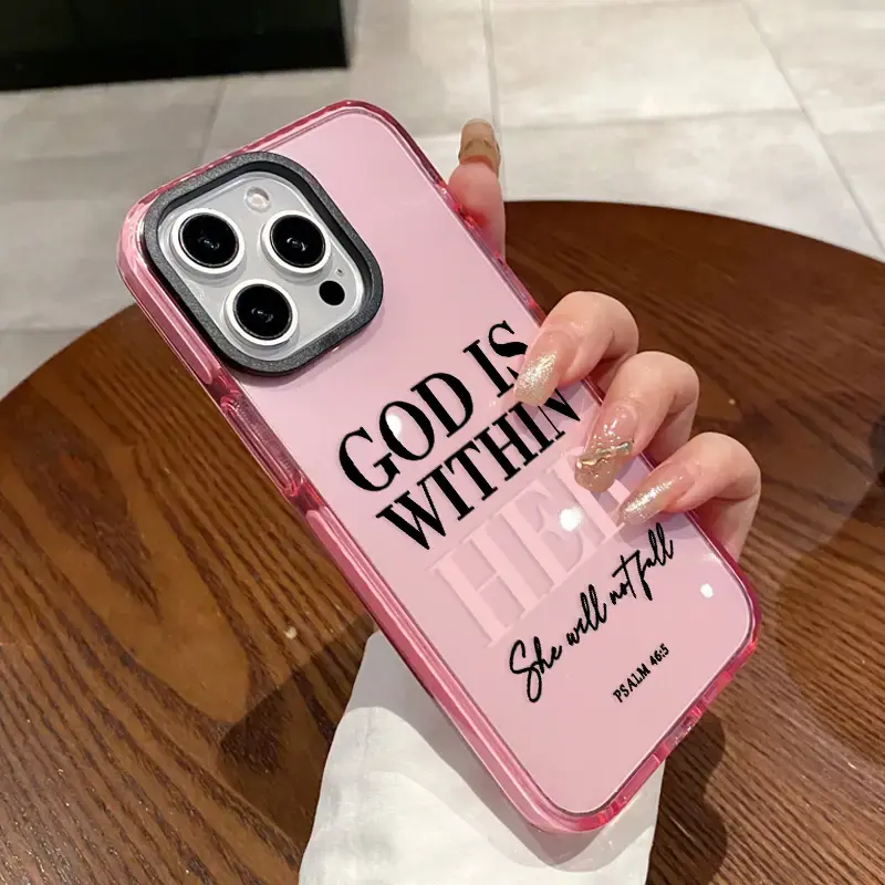 Phone Case for iPhone 17 Air iPhone 16 Plus 15 Pro Max 14 13 12 11 God is within her Pattern Non-Yellowing Shockproof Soft Si...