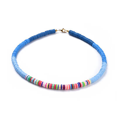 Handmade Polymer Clay Heishi Beaded Necklaces