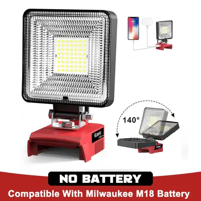 Led Work Light for Milwaukee M18 Li-ion Battery, Battery NOT Included, Cordless flashlight 27W 2700 Lumens with Low Voltage P...